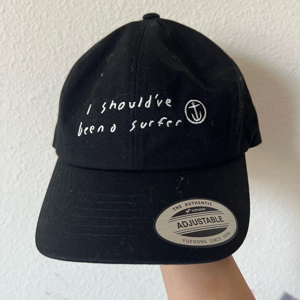 Captain Fin "I Should've Been a Surfer" Yupoong Black Adjustable Sample Surf Hat